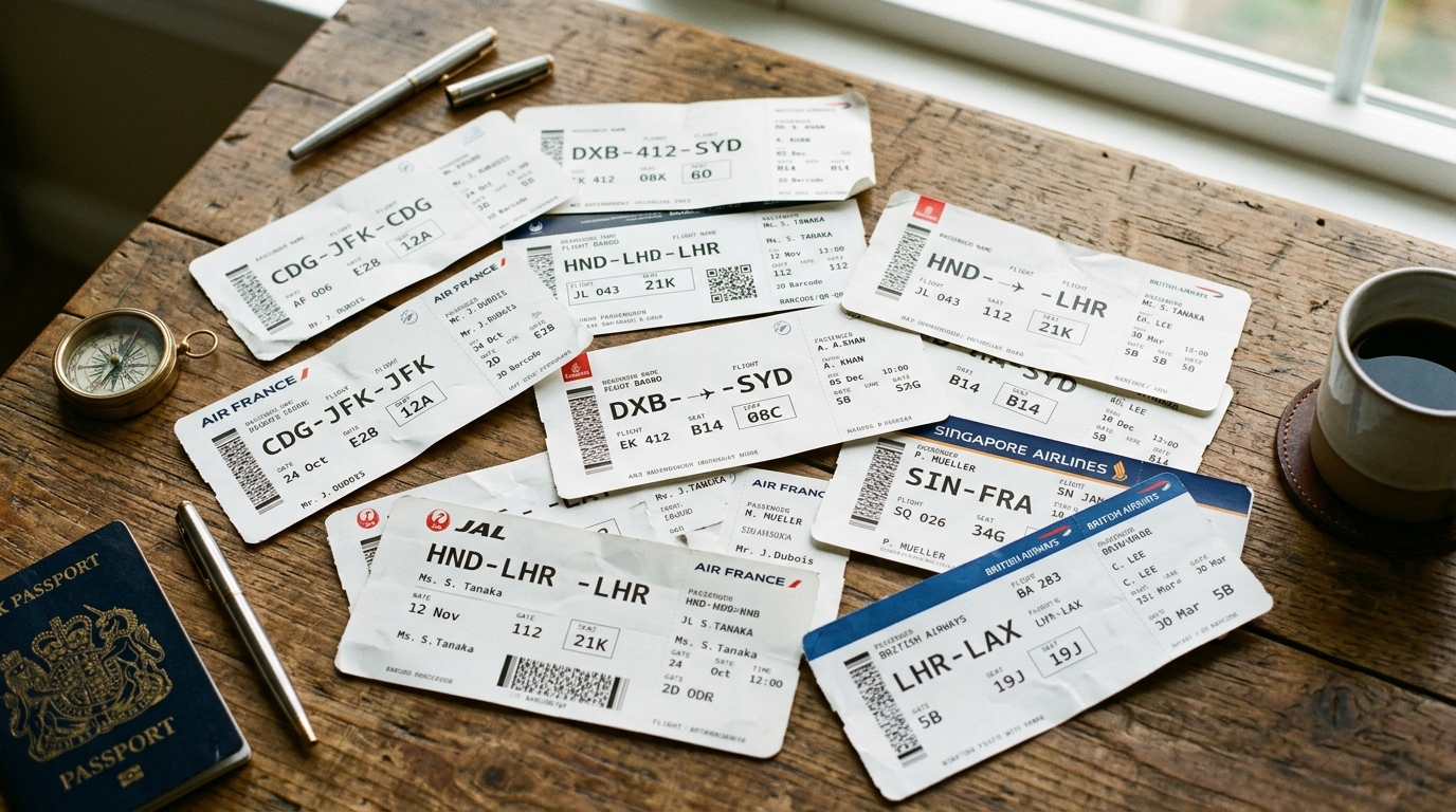 Boarding passes, tangible footprints of our travels